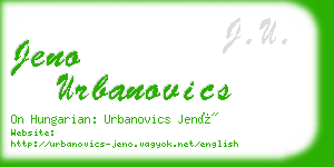jeno urbanovics business card